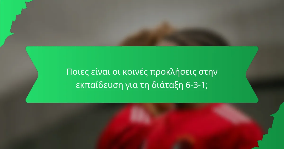 Ποιες είναι οι κοινές προκλήσεις στην εκπαίδευση για τη διάταξη 6-3-1;